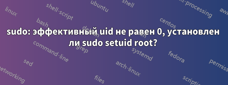 sudo: эффективный uid не равен 0, установлен ли sudo setuid root?