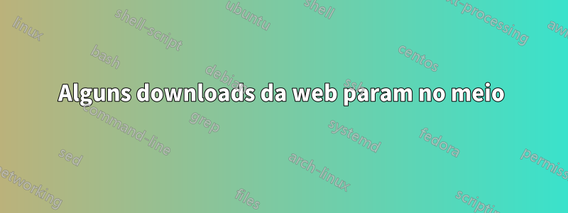 Alguns downloads da web param no meio