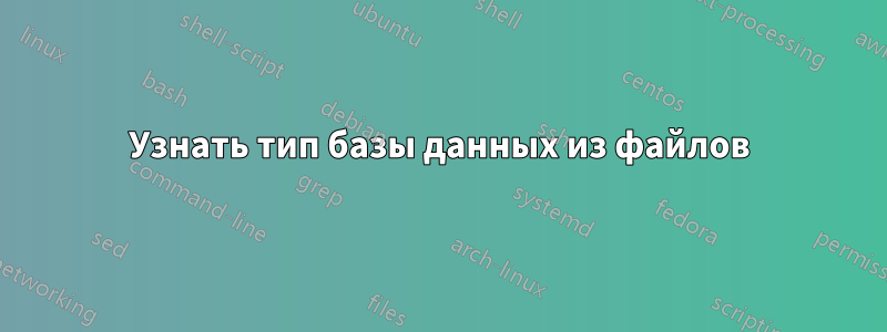 Узнать тип базы данных из файлов