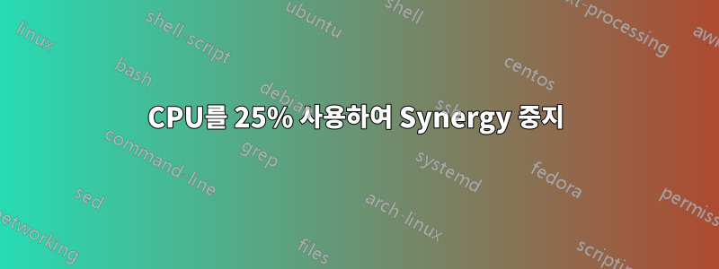 CPU를 25% 사용하여 Synergy 중지