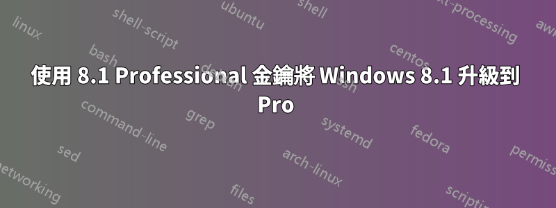 使用 8.1 Professional 金鑰將 Windows 8.1 升級到 Pro