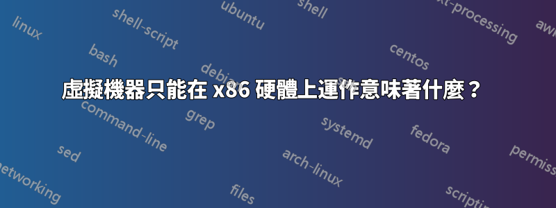 虛擬機器只能在 x86 硬體上運作意味著什麼？ 