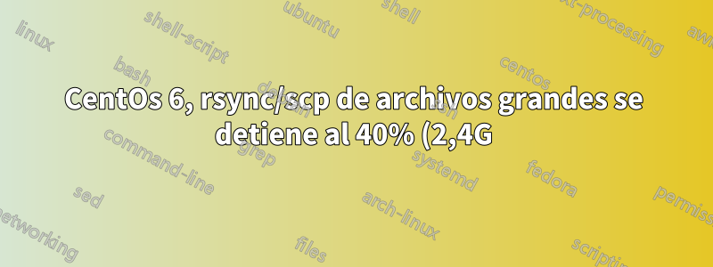 CentOs 6, rsync/scp de archivos grandes se detiene al 40% (2,4G)