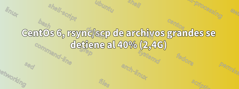 CentOs 6, rsync/scp de archivos grandes se detiene al 40% (2,4G)