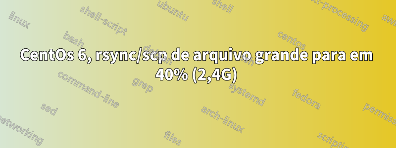 CentOs 6, rsync/scp de arquivo grande para em 40% (2,4G)