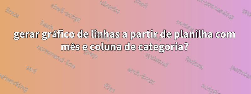 gerar gráfico de linhas a partir de planilha com mês e coluna de categoria?