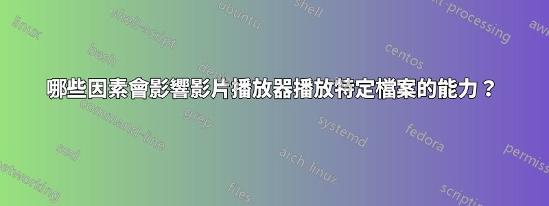 哪些因素會影響影片播放器播放特定檔案的能力？