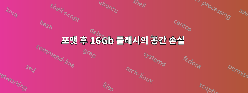 포맷 후 16Gb 플래시의 공간 손실