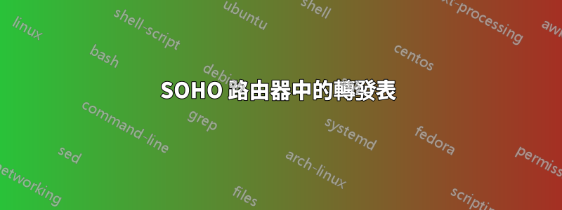 SOHO 路由器中的轉發表