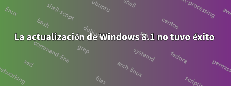 La actualización de Windows 8.1 no tuvo éxito