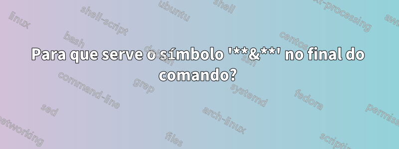 Para que serve o símbolo '**&**' no final do comando?