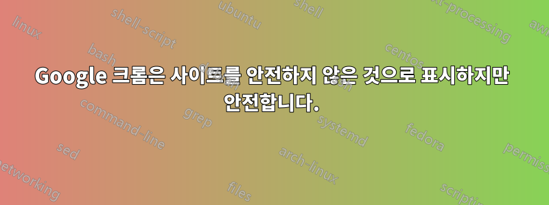 Google 크롬은 사이트를 안전하지 않은 것으로 표시하지만 안전합니다.