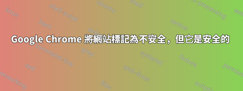 Google Chrome 將網站標記為不安全，但它是安全的