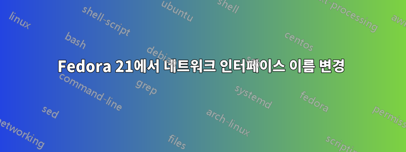 Fedora 21에서 네트워크 인터페이스 이름 변경