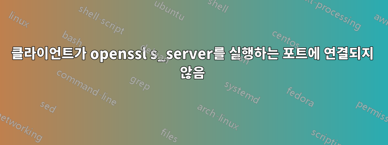 클라이언트가 openssl s_server를 실행하는 포트에 연결되지 않음