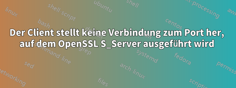 Der Client stellt keine Verbindung zum Port her, auf dem OpenSSL S_Server ausgeführt wird