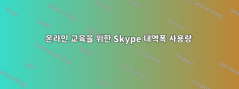 온라인 교육을 위한 Skype 대역폭 사용량