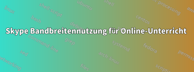 Skype Bandbreitennutzung für Online-Unterricht