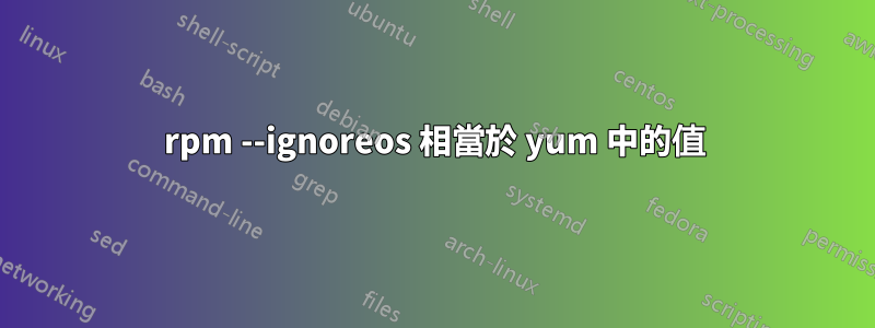 rpm --ignoreos 相當於 yum 中的值