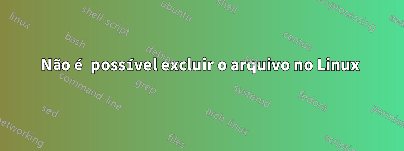 Não é possível excluir o arquivo no Linux