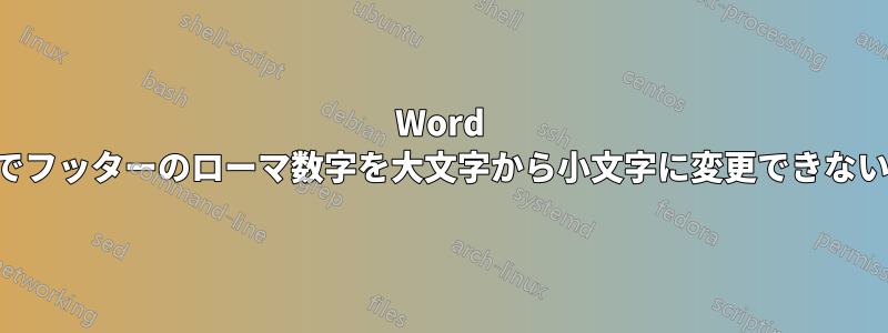 Word でフッターのローマ数字を大文字から小文字に変更できない