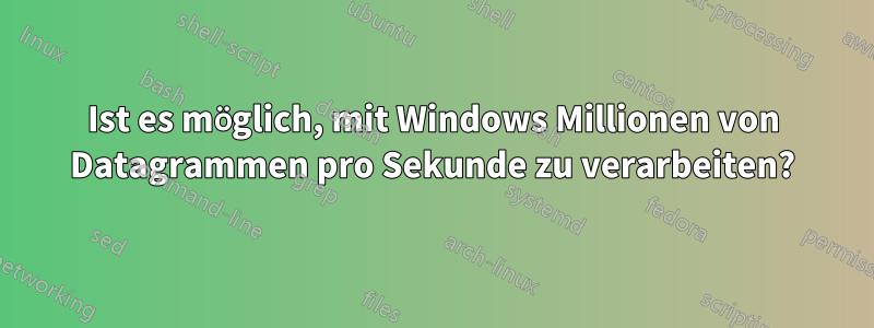 Ist es möglich, mit Windows Millionen von Datagrammen pro Sekunde zu verarbeiten?