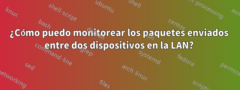 ¿Cómo puedo monitorear los paquetes enviados entre dos dispositivos en la LAN?