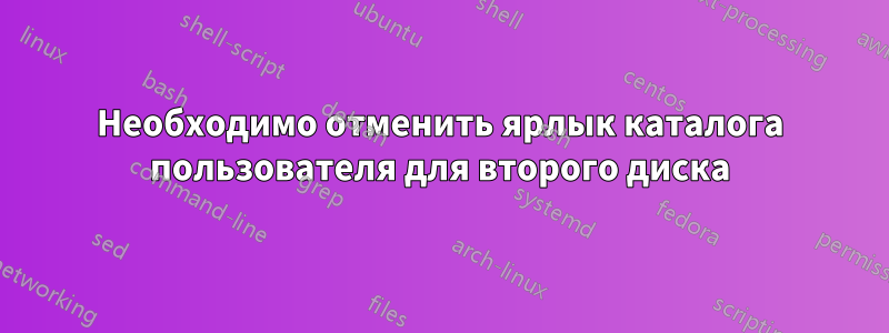 Необходимо отменить ярлык каталога пользователя для второго диска