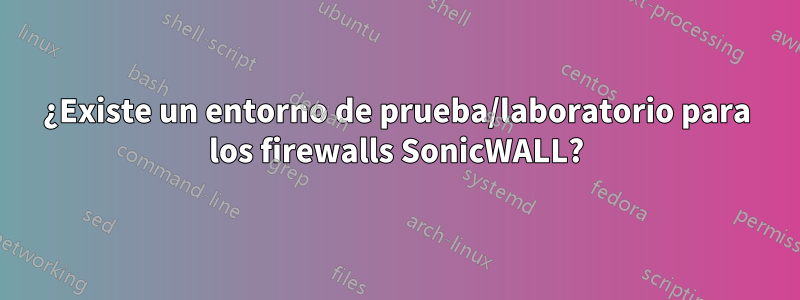 ¿Existe un entorno de prueba/laboratorio para los firewalls SonicWALL?