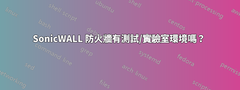 SonicWALL 防火牆有測試/實驗室環境嗎？