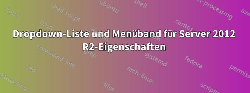 Dropdown-Liste und Menüband für Server 2012 R2-Eigenschaften