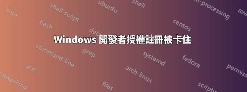 Windows 開發者授權註冊被卡住