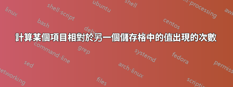 計算某個項目相對於另一個儲存格中的值出現的次數