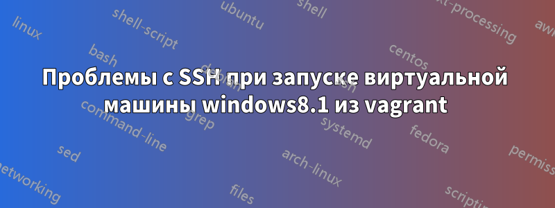 Проблемы с SSH при запуске виртуальной машины windows8.1 из vagrant