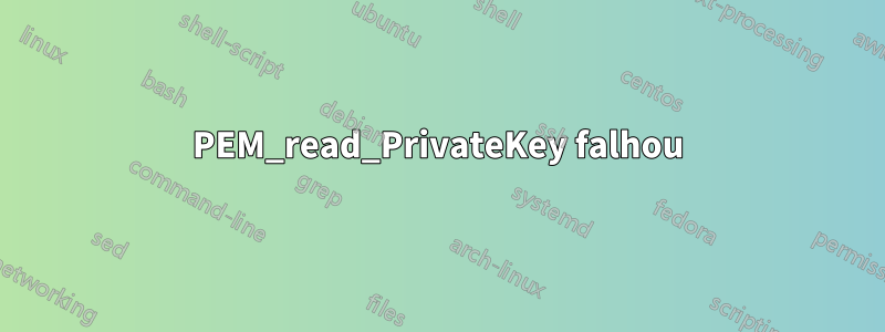 PEM_read_PrivateKey falhou