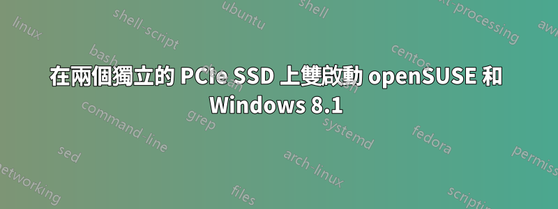 在兩個獨立的 PCIe SSD 上雙啟動 openSUSE 和 Windows 8.1