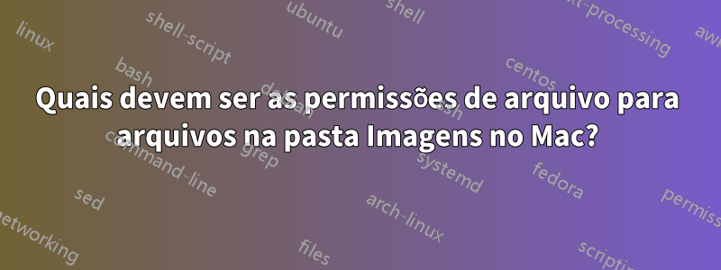 Quais devem ser as permissões de arquivo para arquivos na pasta Imagens no Mac?