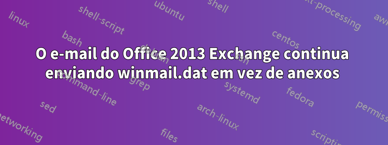 O e-mail do Office 2013 Exchange continua enviando winmail.dat em vez de anexos