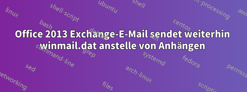 Office 2013 Exchange-E-Mail sendet weiterhin winmail.dat anstelle von Anhängen