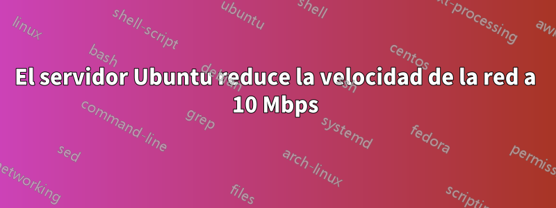 El servidor Ubuntu reduce la velocidad de la red a 10 Mbps