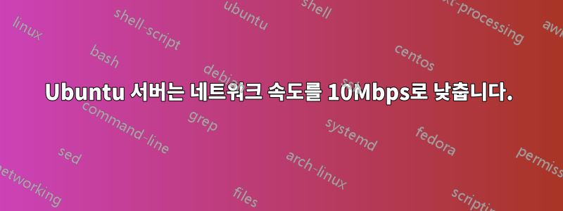 Ubuntu 서버는 네트워크 속도를 10Mbps로 낮춥니다.