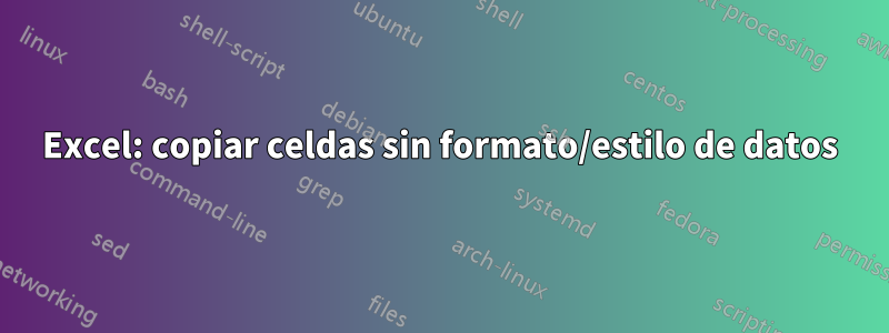 Excel: copiar celdas sin formato/estilo de datos