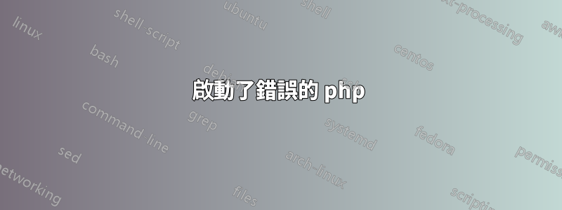 啟動了錯誤的 php