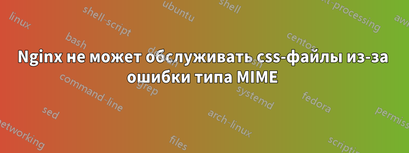 Nginx не может обслуживать css-файлы из-за ошибки типа MIME