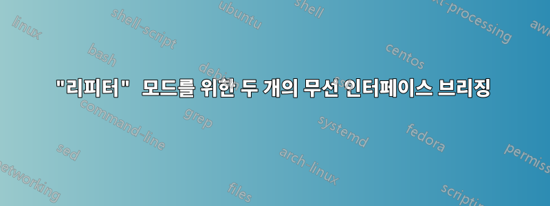 "리피터" 모드를 위한 두 개의 무선 인터페이스 브리징