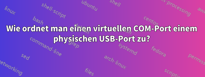 Wie ordnet man einen virtuellen COM-Port einem physischen USB-Port zu?