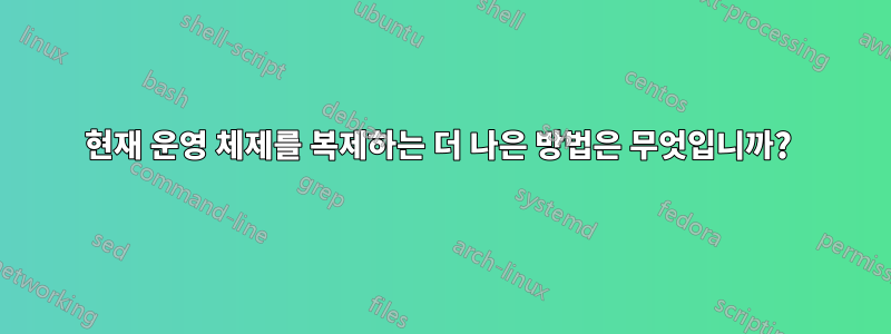 현재 운영 체제를 복제하는 더 나은 방법은 무엇입니까? 