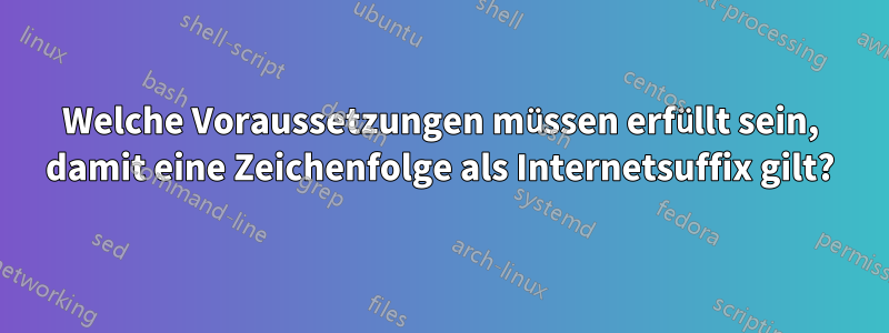 Welche Voraussetzungen müssen erfüllt sein, damit eine Zeichenfolge als Internetsuffix gilt?