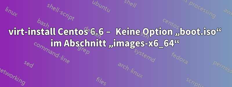 virt-install Centos 6.6 – Keine Option „boot.iso“ im Abschnitt „images-x6_64“