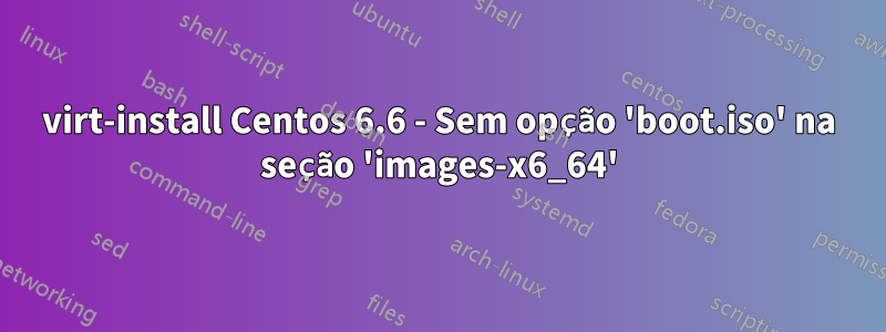 virt-install Centos 6.6 - Sem opção 'boot.iso' na seção 'images-x6_64'